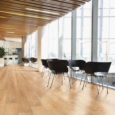 chairs are lined up in an empty room