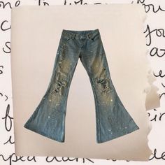 Price Is Firm Authentic - Measurements Were Tailored (Seamless) Size: 24” Waist: 12” Rise: 7.5” Hips: 16” Inseam: 27” Leg Opening: 13” #Ifsixwasnine #Visualkei #Japanesedesigner#Legrandebleu #Archivefashion Designer Fitted Jeans For Spring, Designer Blue Bottoms For Summer, Designer Blue Summer Bottoms, If Six Was Nine, Archive Fashion, Visual Kei, Flare Jeans, Blue Green, Wide Leg