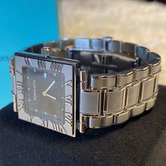 100% Authentic Tiffany & Co. Atlas Square Watch. Minor Signs Of Usage. In Excellent Condition. Please Look At The Pictures,Video And Descriptions. Square Watch, Tiffany & Co., Accessories Watches, Picture Video, Look At, Women Accessories, Signs, Square, Silver