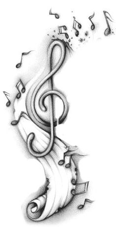 a music note with notes coming out of it