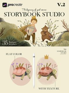 the story book studio with text and illustrations