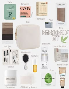 Emergency Kit Essentials, College Must Haves, School Emergency Kit, School Backpack Essentials, Everyday Bag Essentials, School Bag Essentials, Backpack Essentials, Travel Bag Essentials, Emergency Bag