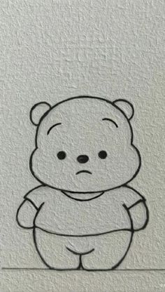 a drawing of a teddy bear sitting down