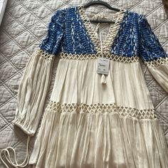 Bnwt Size 2 Diy Free People Clothes, People Clothes, Free People Clothing, Fashion Diy, Denim And Lace, People Dress, Free People Dresses, Free People Dress, Blue Cream