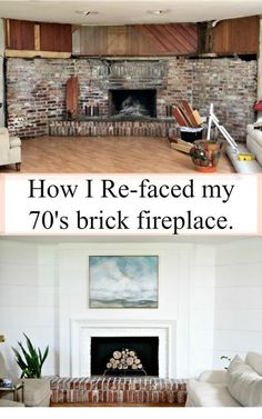 the before and after pictures of a fireplace