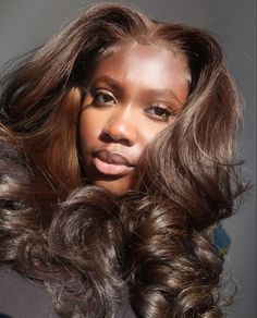 Chocolate Color Aesthetic, Chocolate Brown Hair On Black Women, Chocolate Brown Hair On Dark Skin, Chocolate Hair Color Black Women, Chocolate Brown Natural Hair, Chocolate Brown Hair Color Black Women, Brown Hair Dark Skin, Hair Color Names, Cinnamon Hair