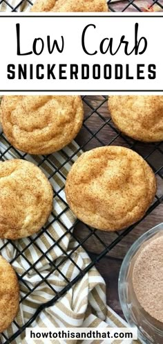 low carb snickkerdoodle cookies on a cooling rack