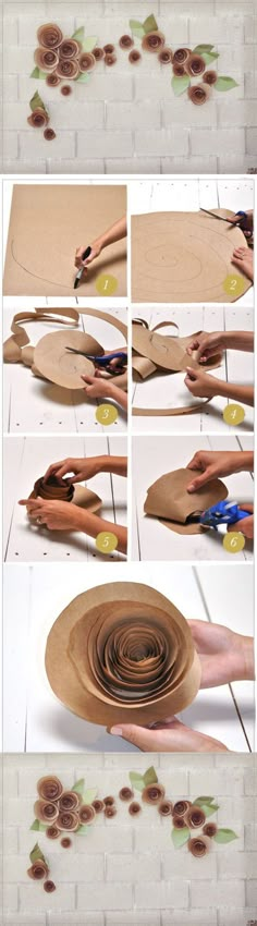 the steps to make a paper flower decoration