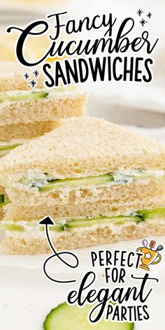 Cucumber Sandwiches Tea Sandwiches Kids, Cucumber Tea Sandwiches Recipes, Back To School Lunches, Finger Sandwich