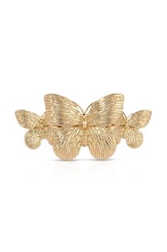 Gimme Butterflies Golden Hair Clip Gold Hair Clip, Gold Hair Clips, Pearl Cuff, Golden Hair, Butterfly Hair Clip, Back Necklace, Butterfly Hair, Chain Anklet, Elegant Accessories