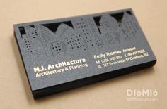 the business card is designed to look like a city