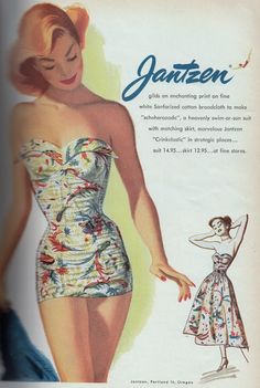 60s Swimwear, Jantzen Swimwear, Vintage Beachwear, Retro Bathing Suits, Vintage Bathing Suits, Swimsuit Pattern, Vintage Swimsuit, Fashion 1950s, Vintage Swimwear