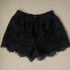 Black Lace High Waisted Shorts Elastic Waist Band Never Worn High Wasted Shorts, Black Lace Shorts, Shorts High Waisted, Boy Shorts, Waist Band, Black Shorts, High Waisted Shorts, Lace Shorts, Black Lace