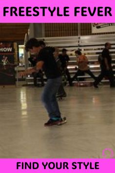 a young man riding a skateboard on top of a hard wood floored floor