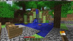 an image of a computer screen shot of a living room in the minecraft game