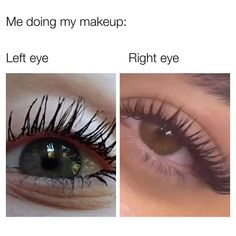 Save the pin and follow me for more!!! . Me doing my make up left eye vs right eye #im #just #a #girl #imjustagirl #ribbon #emoji #🎀 #uwu #girls #woman #women #female #feminine #urge #females #girly #life #relatable #slay #power #powerful Lash Sensational, Left Eye, Ni Idea, Maybelline New York, Quick Jokes, Pretty Makeup, Really Funny Memes