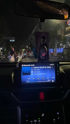 the dashboard of a car with an app on it