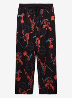 You'll be an honorary hero in these Deadpool sleep pants! Cozy fabric features an allover print of the comic book character in his signature suit  fitted with a drawstring waist  button fly  and side pockets. Sweet dreams guaranteed!A BoxLunch Exclusive!92% polyester; 8% spandex Listed in unisex sizesWash cold with like colors; dry lowImported Marvel Pajamas, Marvel Comics Deadpool, Disney Dragon, Star Wars Games, Woody Toy Story, Book Character, Marvel Deadpool, Sleep Pants, Marvel X