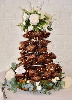 a wedding cake made to look like a christmas tree