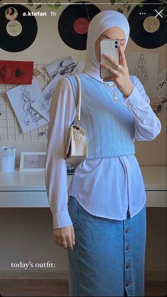 Summer Halal Outfits, Hijabi Fashion Dress, Modest Fashion Muslimah, Hijab Fits, Modest Outfits Muslim, Muslimah Fashion Casual, Rok Outfit, Cute Professional Outfits, Stile Hijab