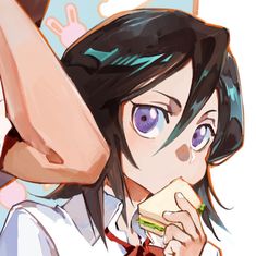 Rukia Official Art, Rukia Kuchiki Manga, Bleach Black Hair, 4 People Matching Pfp, Rukia Kuchiki Icons, Rukia Manga, Rukia Icon, Rukia Bleach, Bleach Rukia