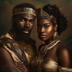 African King And Queen, African King, Queens Wedding, Queen Royal, African American Couples, Black King And Queen, Black Royalty, African Royalty, Dark Skin Beauty