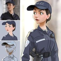 the police woman is posing in her uniform