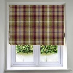 McAlister Textiles Angus Purple + Green Tartan Roman Blind Roman Blinds Standard Lining 130cm x 200cm Large Window Treatments, Bay Window Blinds, Room Schemes, Traditional Cushions, Geometric Curtains, Modern Colours, Plain Cushions, Plain Curtains, Door Blinds