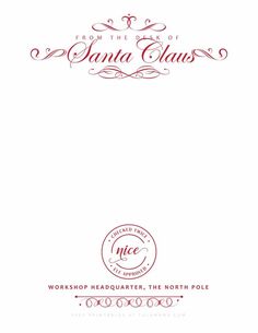 the front cover of from the heart of santa claus, with an ornate red and white border