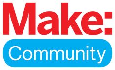 make community logo with the words,'make community'in red and blue letters