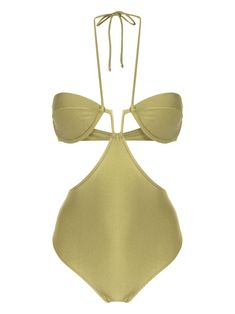 Seashell Solid Cut-Out Swimsuit Product Seashell Collection, Adriana Degreas, Structured Top, Detailing Logo, Swimsuit Sale, Green Swimsuit, Versace Outfit, Cut Out Swimsuits, Pistachio Green