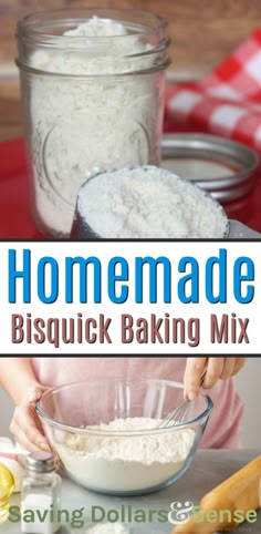 homemade biscuit baking mix in a glass bowl