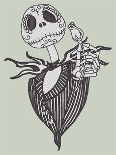 a drawing of a skeleton with a bird on his shoulder