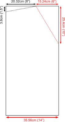 the size and width of a square tablecloth with measurements for each piece in it