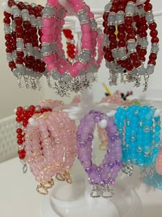 Bracelets Business Ideas, Girly Jewelry Bracelets, Crystal Glass Beads Bracelet, Bracelet Buisness Ideas, Beaded Bracelets Glass Beads, Cute Bracelet Ideas Glass Beads, Crystal Beads Bracelets Ideas, Crystal Bead Jewelry Ideas, Beaded Bracelets Crystal