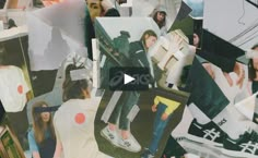 a collage of photos with different people in them and one person holding a skateboard