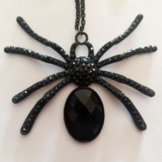 Claire's Spider Necklace Sparkly Black Rhinestones Halloween Goth. New With Tags. Sparkly Metal With Black Stone. Please Refer To Photos For Contents. Feel Free To Contact With Any Questions. Thank You For Looking At My Listings! Black Spooky Jewelry For Costume Party, Black Novelty Jewelry For Costume Party, Black Punk Jewelry For Costume Party, Black Spooky Jewelry For Party, Spooky Black Jewelry For Party, Black Novelty Jewelry For Party, Novelty Black Jewelry For Party, Black Spooky Party Jewelry, Black Punk Jewelry For Halloween