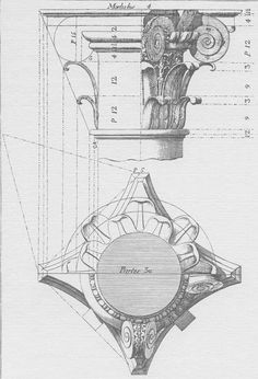 an old drawing shows the details of a vase