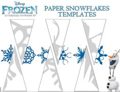 the paper snowflakes are designed to look like characters from disney's frozen world