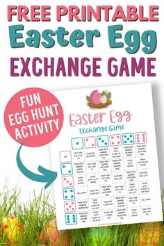 Looking for fun free printable Easter games for kids? This printable Easter egg exchange game is awesome to play after your Easter egg hunt with a bunch of kids. Have kids sit in a circle and roll the dice one at a time. Then, they do an Easter egg swap based on what number they rolled. Definitely add this to your list of Easter egg hunt ideas! Easter Games For Adults Free Printable, Easter Egg Dice Game, Easter Dice Game, Masquerade Fashion, Egg Hunt Games, Easter Stem, Easter Egg Activities, Fun Easter Games