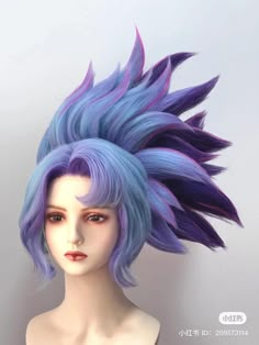 Best Cosplay Wigs, Cosplay Wig Styling, Cosplay Wigs Anime, Short Blue Cosplay Wig, Uta Cosplay One Piece Wig, Short Dyed Hair, Anime Wigs, Avant Garde Hair, Cosplay Hair