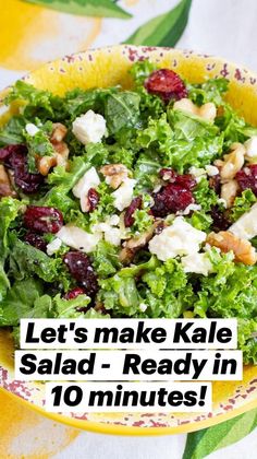 let's make kale salad - ready in 10 minutes for the first time