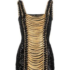 Balmain Dress Luxury Evening Mini Dress, Gold Luxury Mini Dress For Party, Luxury Gold Mini Dress For Party, Luxury Gold Dress For Night Out, Luxury Gold Mini Dress For Gala, Luxury Gold Mini Dress For Evening, Luxury Gold Mini Dress For Night Out, Luxury Black Embellished Dress, Luxury Black Sequined Mini Dress