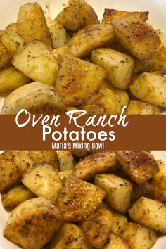 oven ranch potatoes in a white bowl