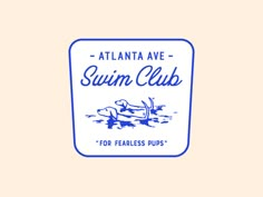 the logo for atlanta's swim club, featuring a dog swimming in the water