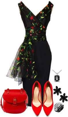 Vestidos Complete Outfits, Red Shoes, Fashion Classy, Beautiful Outfits