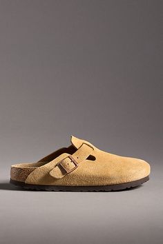 Suede upper, insole EVA sole Slip-on styling Imported | Boston Clogs by Birkenstock in Beige, Women's, Size: 40, EVA/Suede at Anthropologie Boston Birkenstock, Birkenstock Boston Clogs, Boston Clogs, Birkenstock Boston, Birkenstock Boston Clog, Eva Sole, Clogs Shoes, 50 Fashion, Shoe Shop