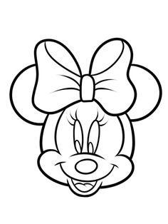 minnie mouse face with a big bow on it's head coloring pages for kids