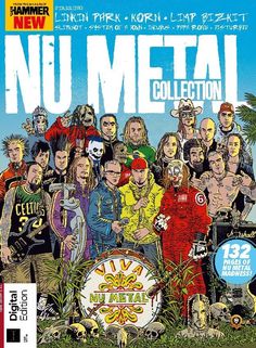 an album cover for nu metal collection featuring the band's members and their drummers