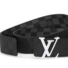 LOUIS VUITTON® - Lv Initiales 40mm Reversible Belt - Black Grey Louis Vuitton Belt, Reversible Belt, Louis Vuitton Official, Belt Black, Black Belt, Mens Belts, Luxury Watches, Black Grey, Black Pants